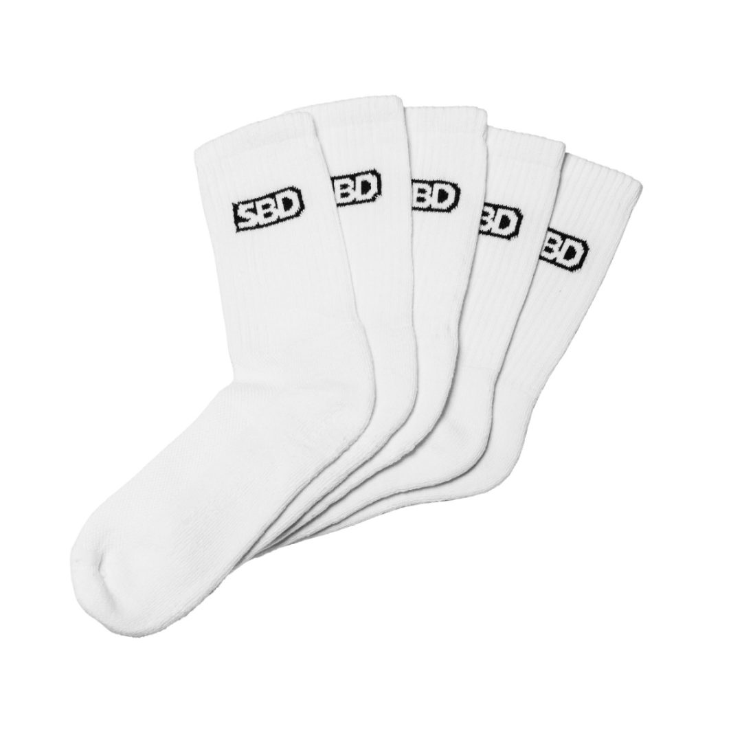 SBD Crew bele nogavice - 5 parov (crew socks 5pack)